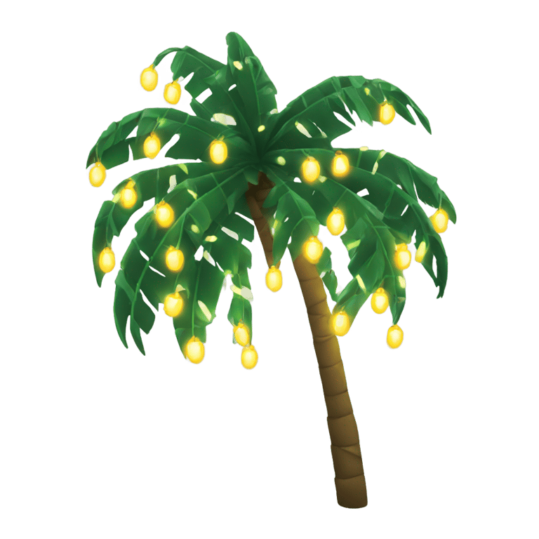 genmoji: palm with christmas lights