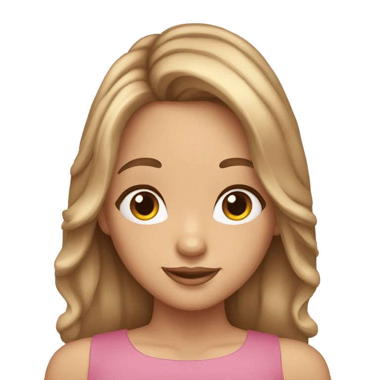 genmoji: A birthday girl with brunette hair and subtle blonde highlights