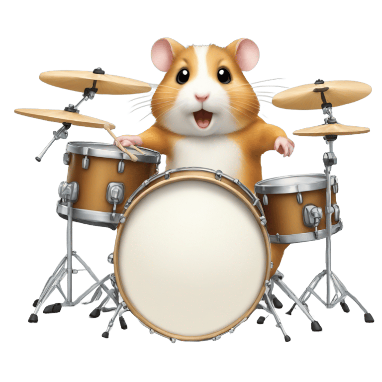 genmoji: Hamster playing drums