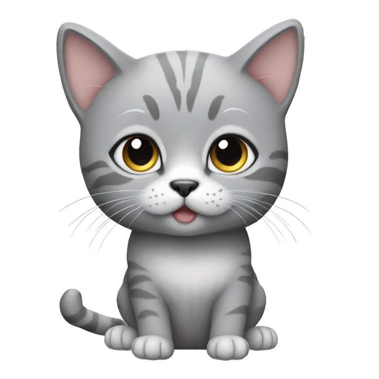 genmoji: grey cute little cat