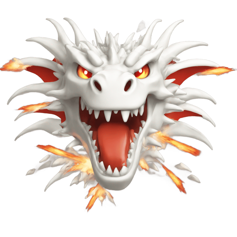 genmoji: red eyes white dragon explosion