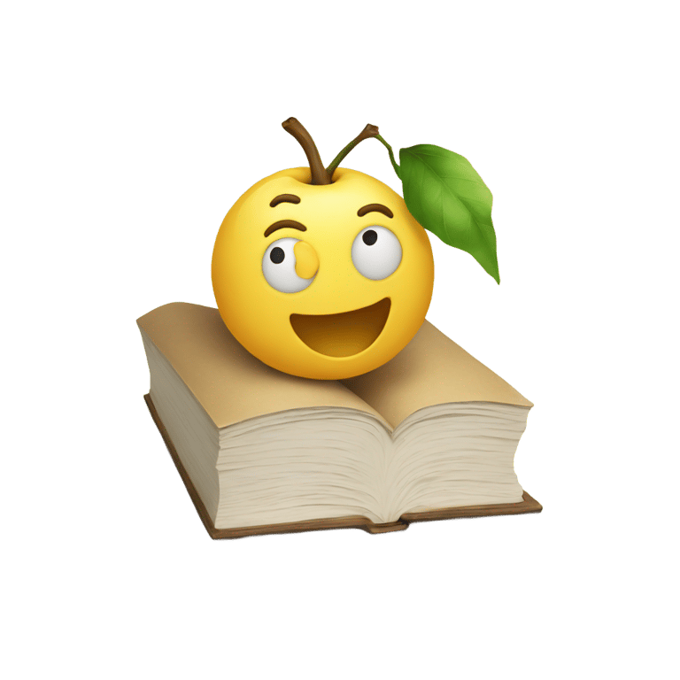 genmoji: a math book smiling and have feet