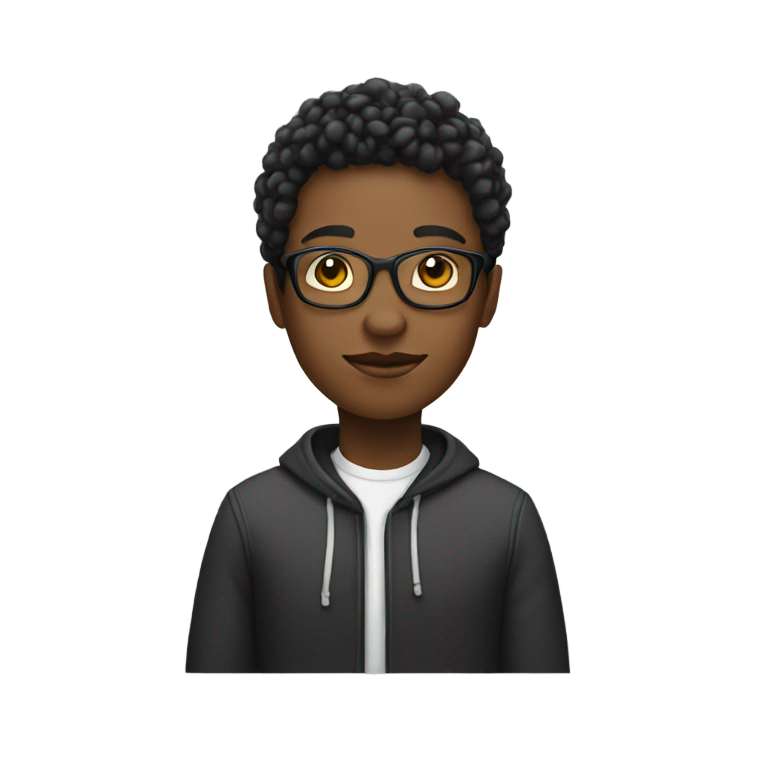 genmoji: a black non binary tech savvy person