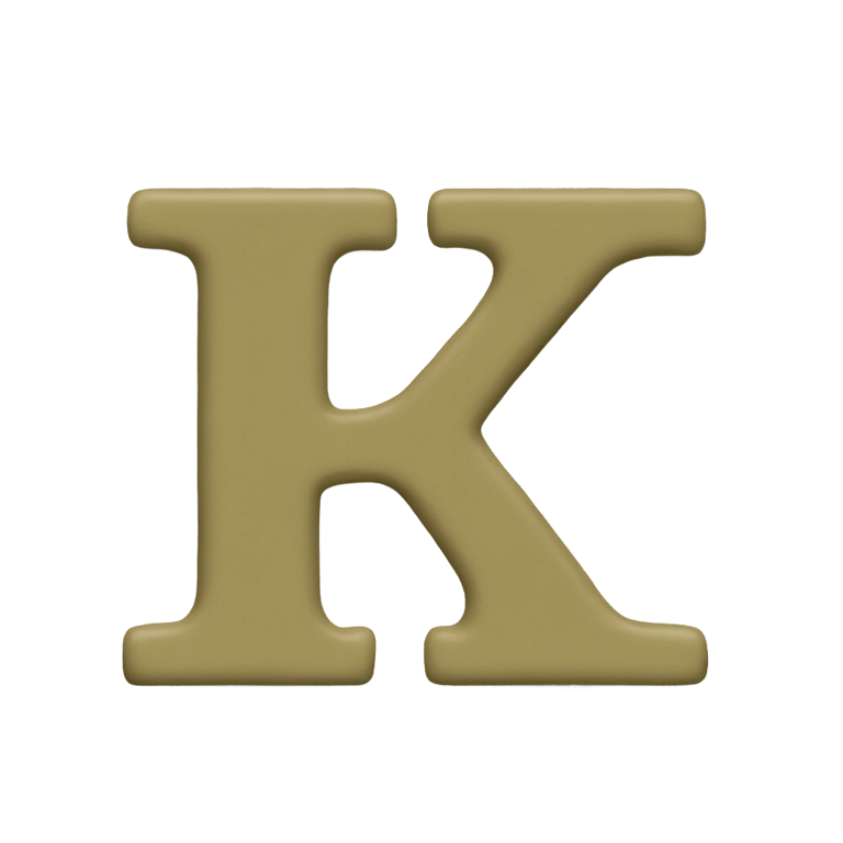 genmoji: Letter k made out of khaki paint