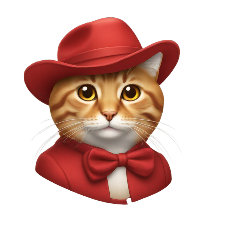 genmoji : Un chat rouge avec un chapeau
