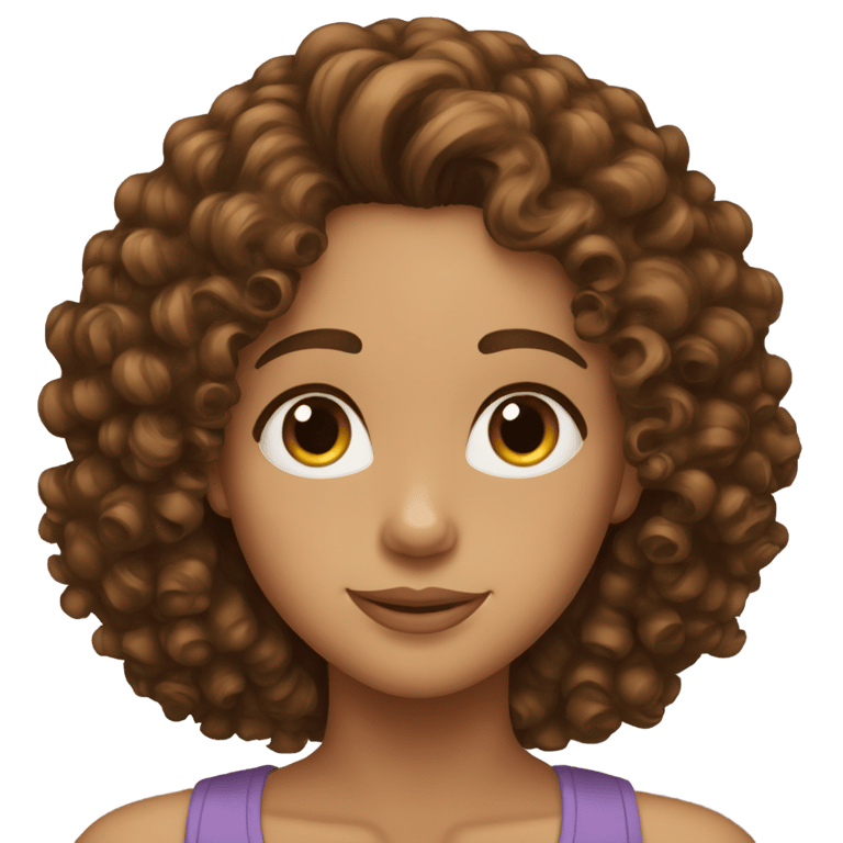 genmoji: Latina with curly brown hair and hazel eyes