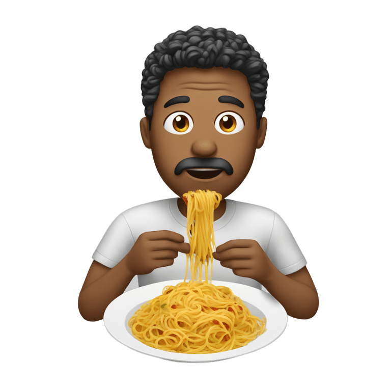 絵文字：Man eating spaghetti