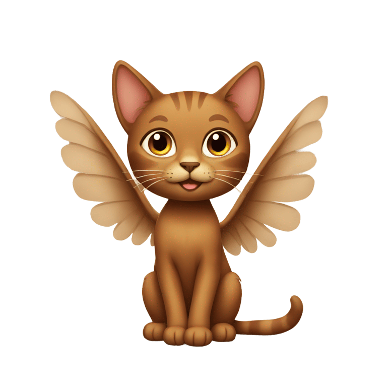 genmoji: Brown cat with wings