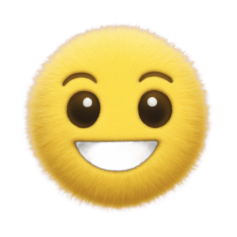 絵文字：Extremely fuzzy shy smiley face