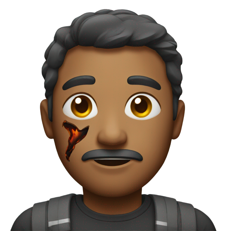 genmoji: Severely burnt man