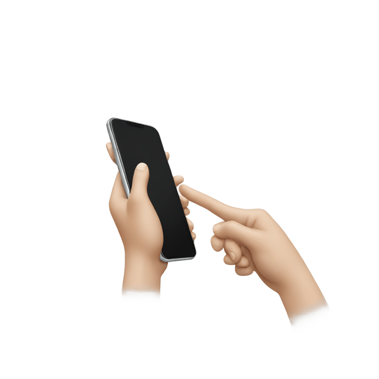 genmoji: One white hand keeping a phone