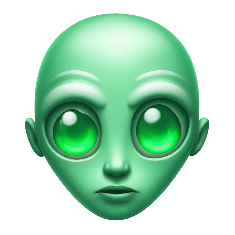 genmoji: An alien with an emerald in his forehead and streaks near his eyes