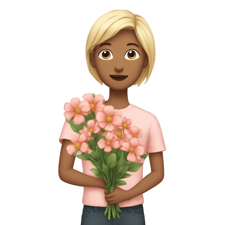 genmoji: me holding flowers