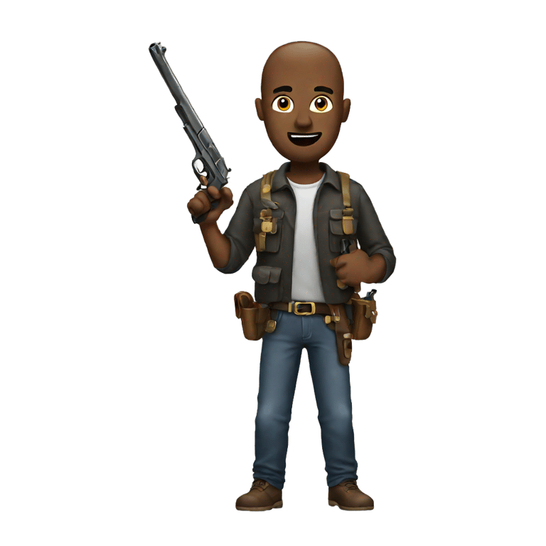 genmoji: man with a gun