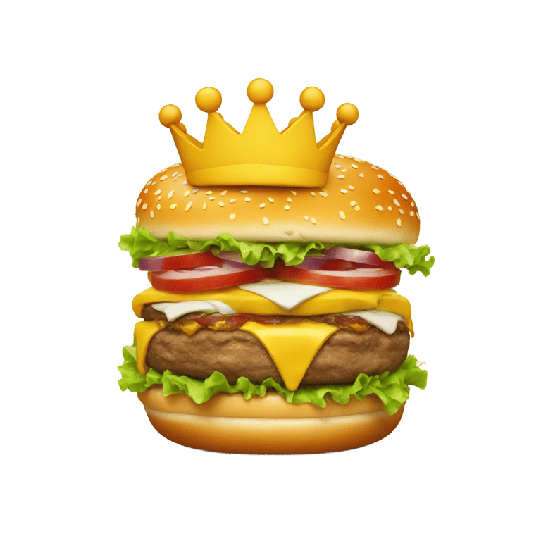 genmoji: burger with a crown