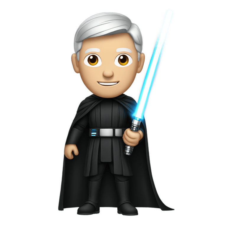 genmoji: sith tim cook with a lightsaber