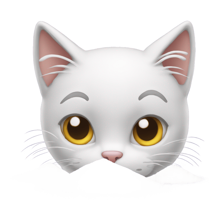 genmoji: Cat smelling line of powdered sugar