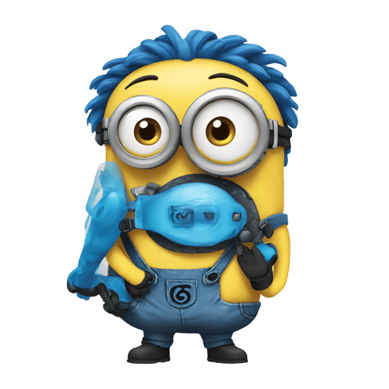 genmoji: minion but blue