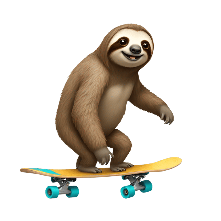 genmoji : Sloth on a skateboard