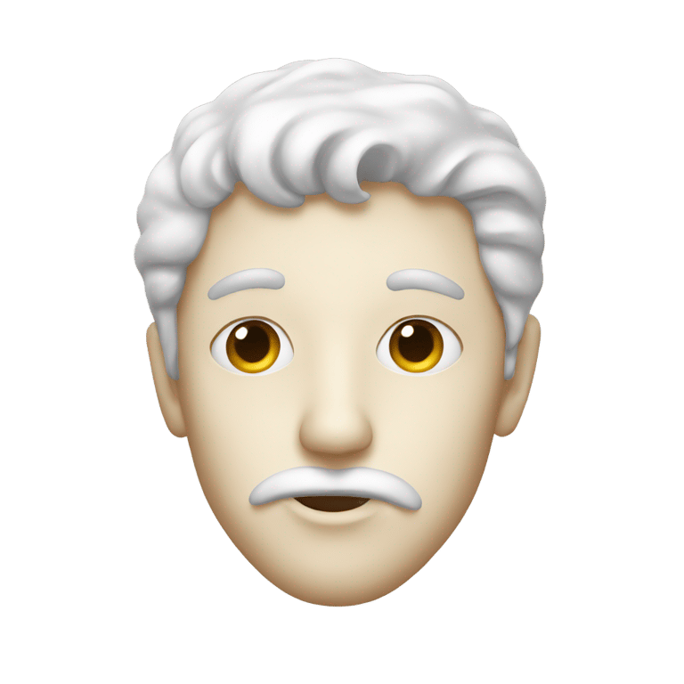 genmoji: a man with his nose covered with sugar