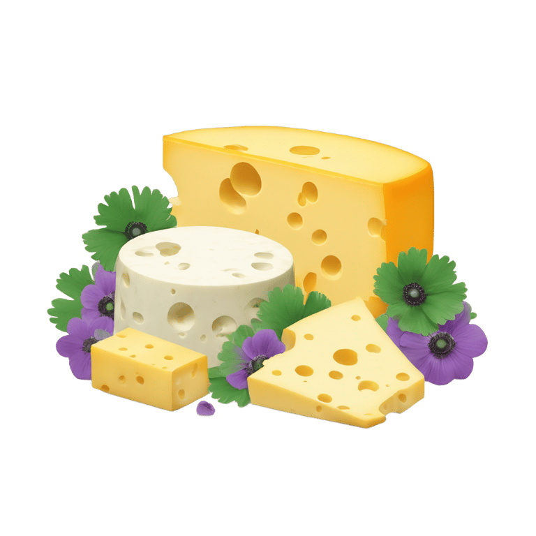 genmoji: Anemones and blocks of cheese all bumping MP3s