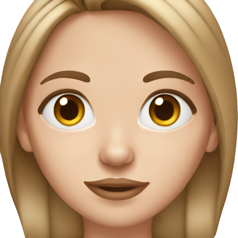 genmoji: White girl with brown 1b hair and nose stud