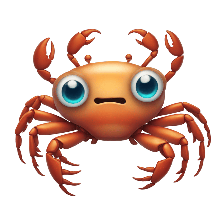 genmoji: crab with 8 legs and 4 eyes make one eye glowing