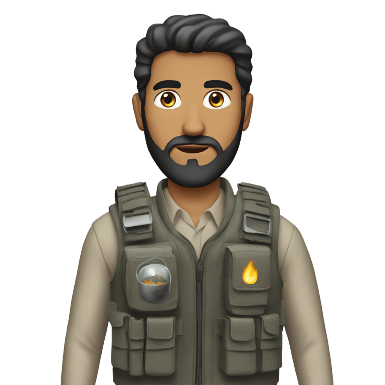 genmoji : Homme arabe avec un gilet explosif