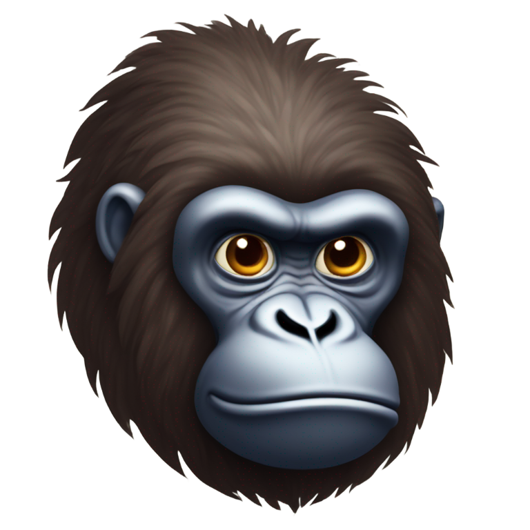 genmoji: Gorille avec une aubergine et un coeur