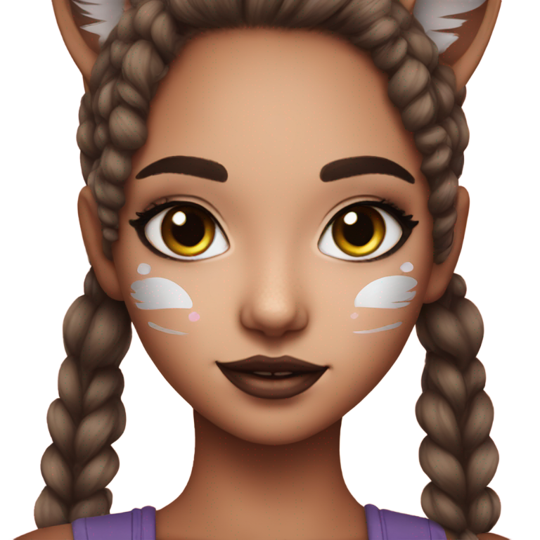 genmoji: cute girl with cat facepaint makeup