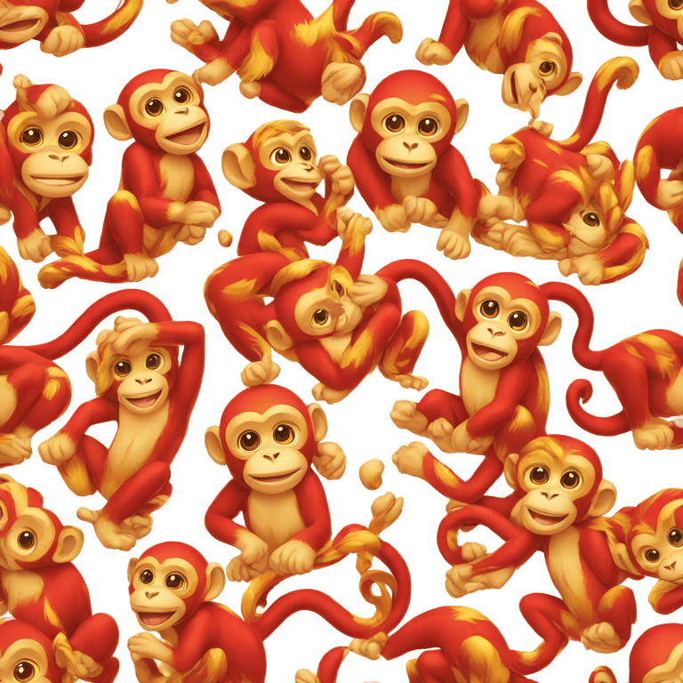 genmoji: A red and gold monkey representing the Chinese zodiac