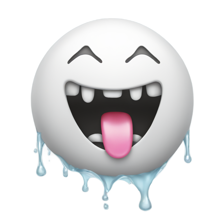 genmoji：流口水表情，白色液体流出