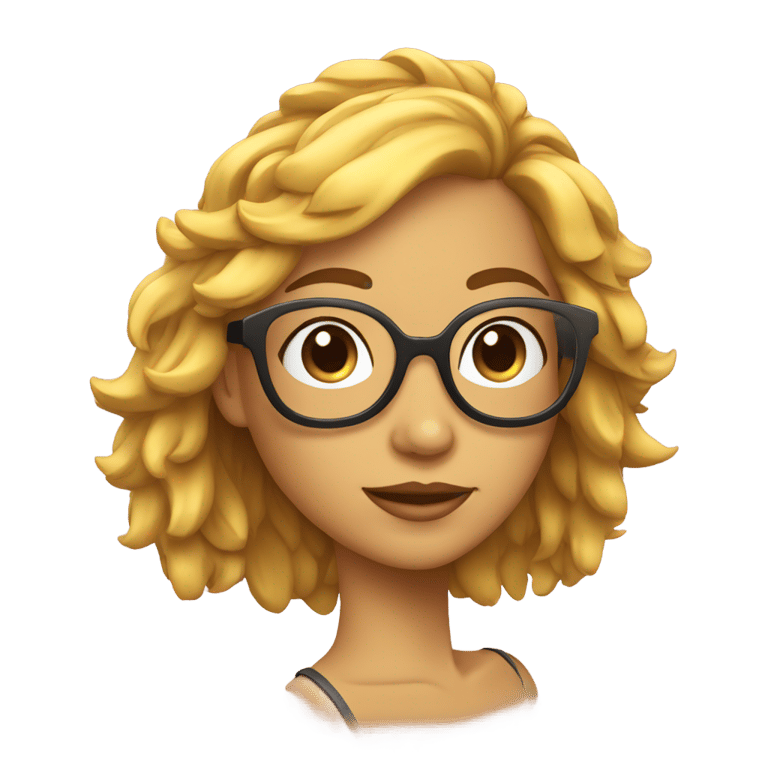 genmoji: chica con pelo ondulado y gafas