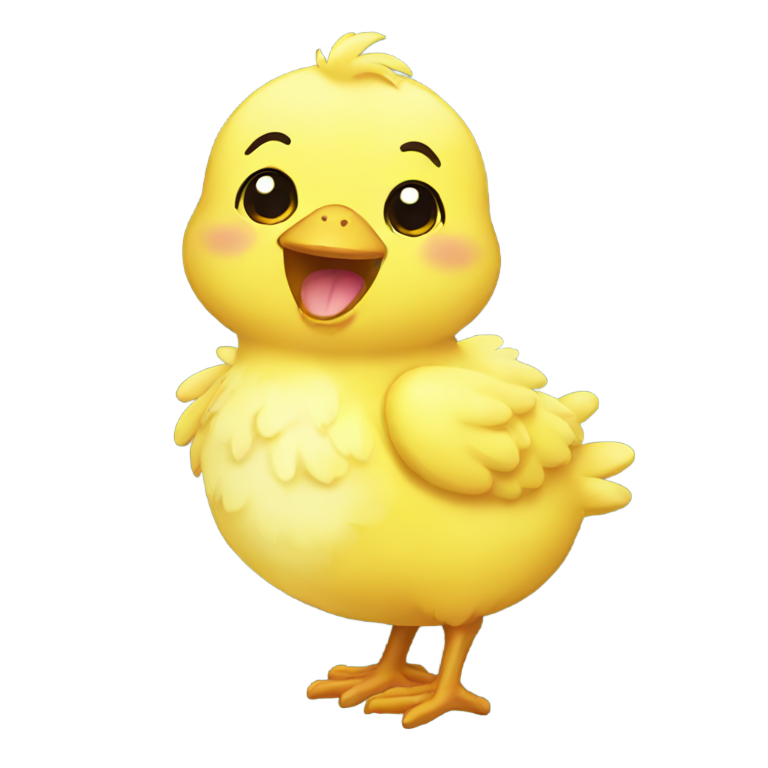 genmoji: A cute chick happy