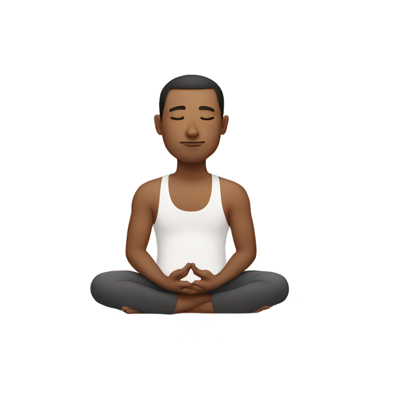 genmoji: man meditating with eyes closed