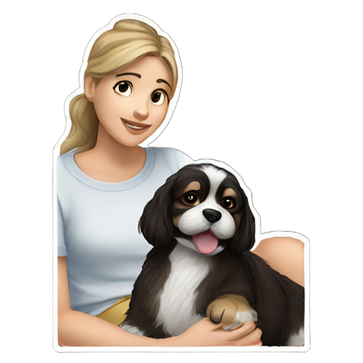 genmoji: crie uma menina e seu cachorro shitzu