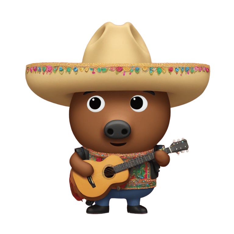 genmoji: Peppa Pig as a mexican drug lord