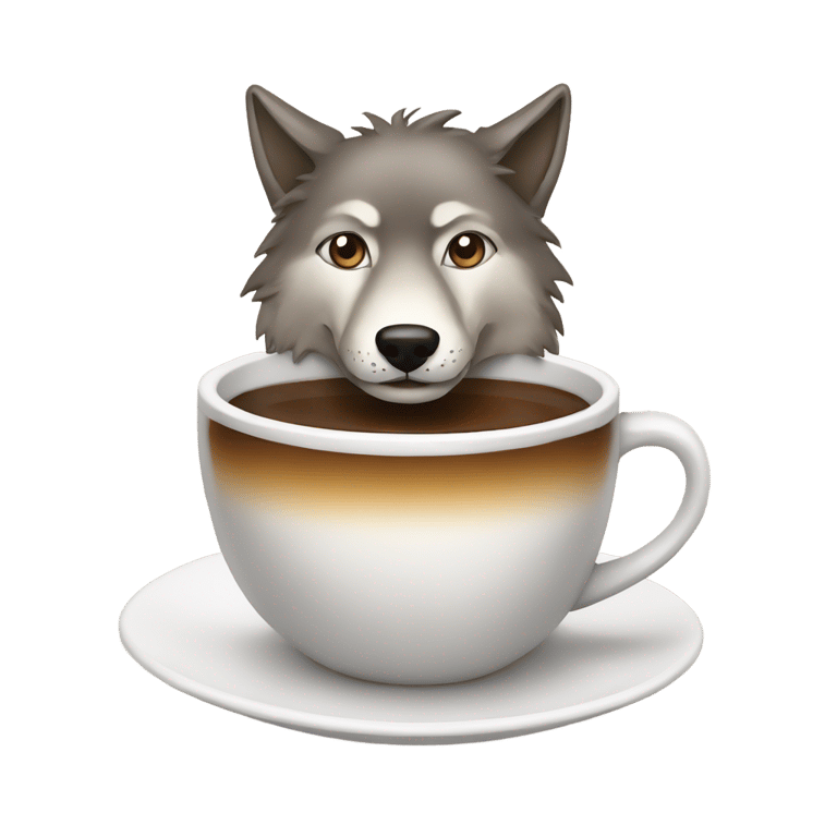 絵文字：Wolf in coffee