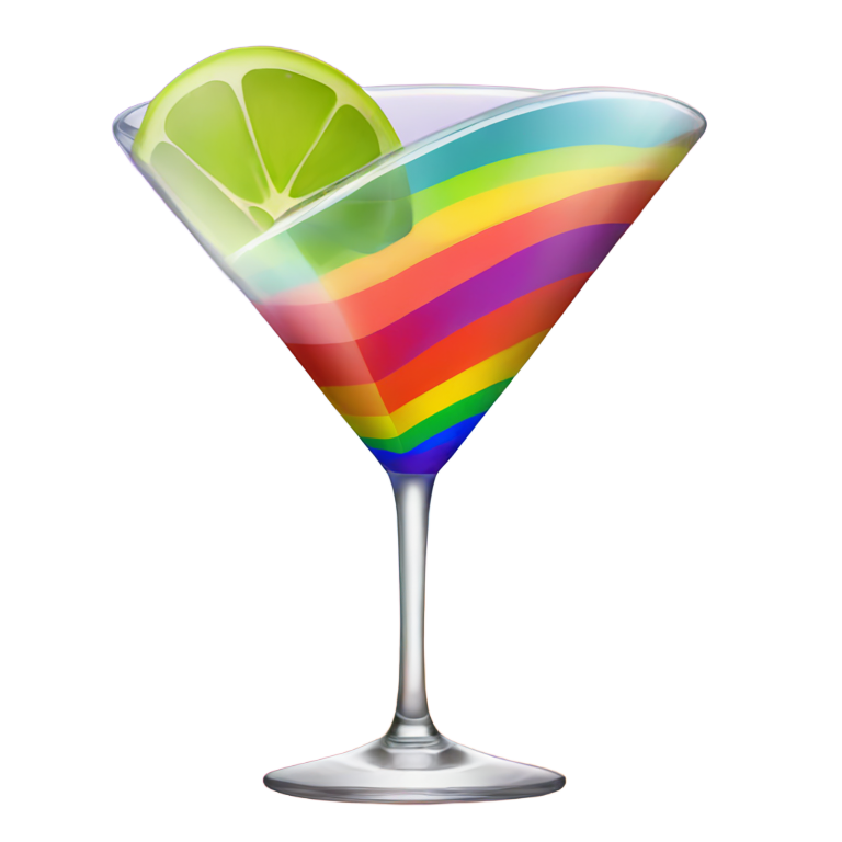genmoji: Lgbt flag and martini