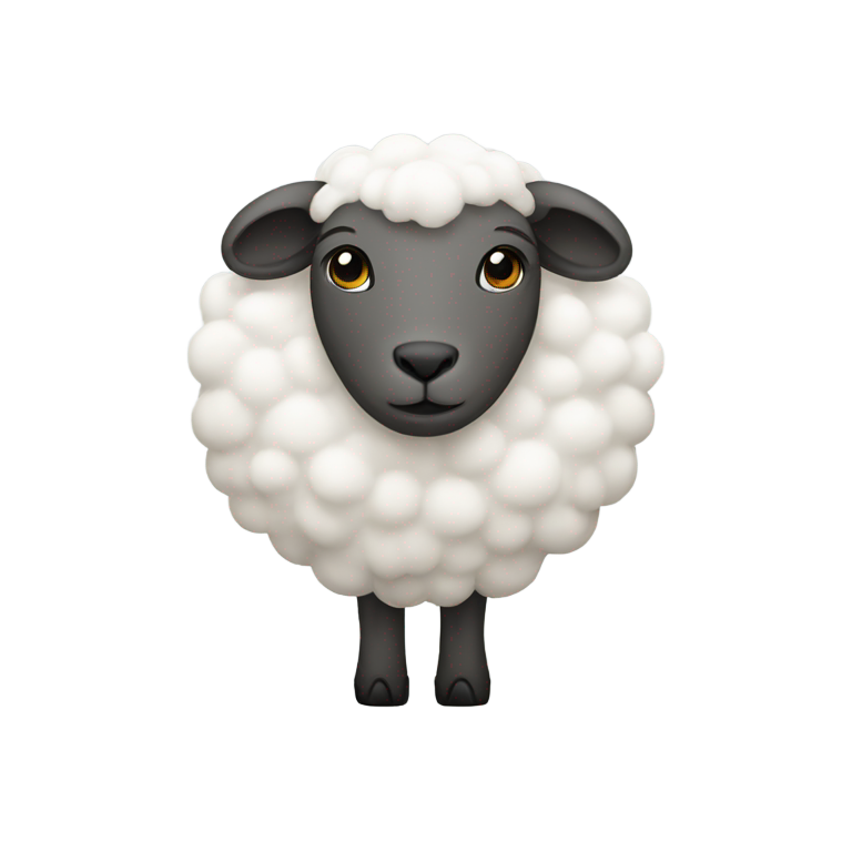 genmoji: a white heart with a sheep face in it