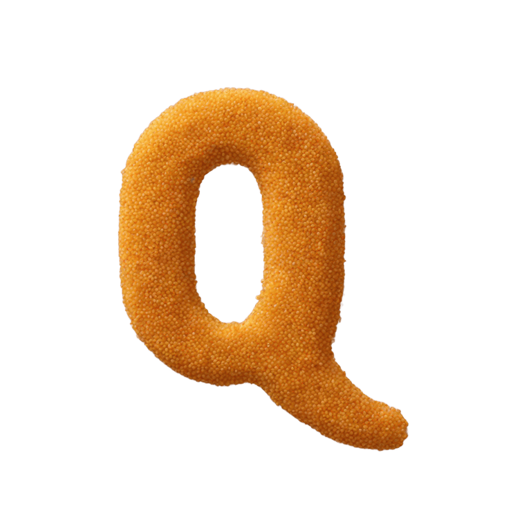 genmoji: Letter q made out of quinoa