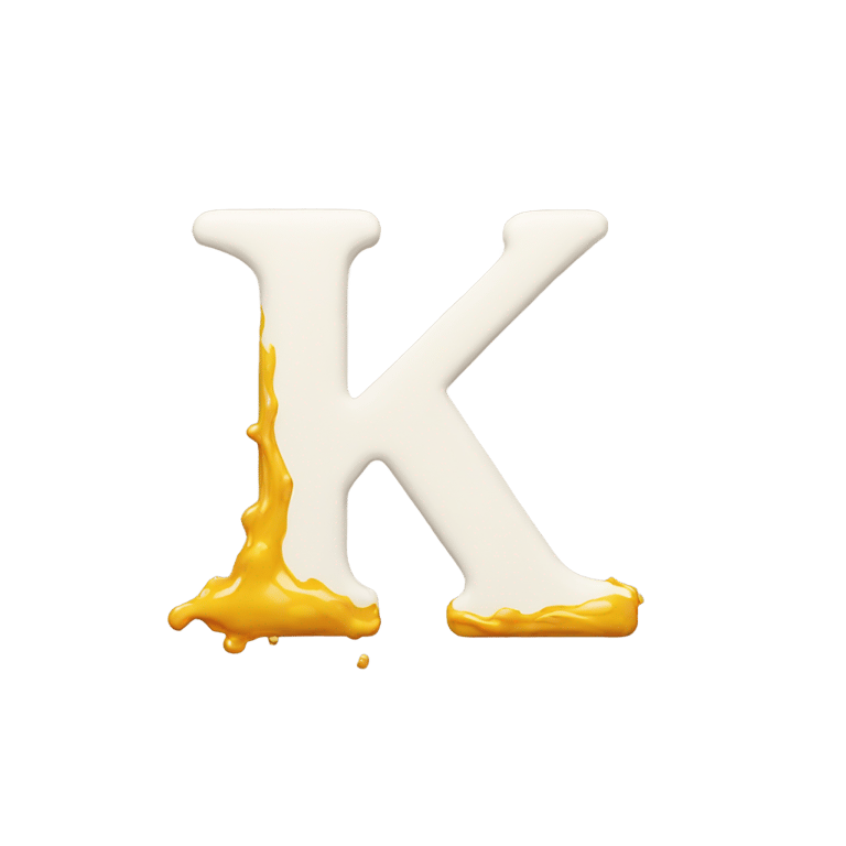 genmoji：Letter k made out of kobi paint