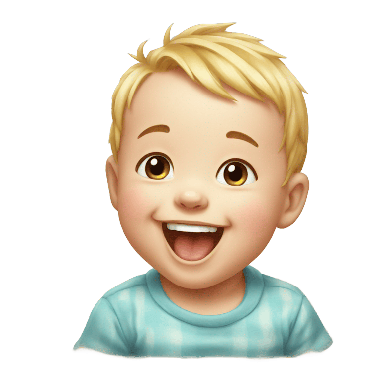 genmoji : Cute, laughing baby, portrait