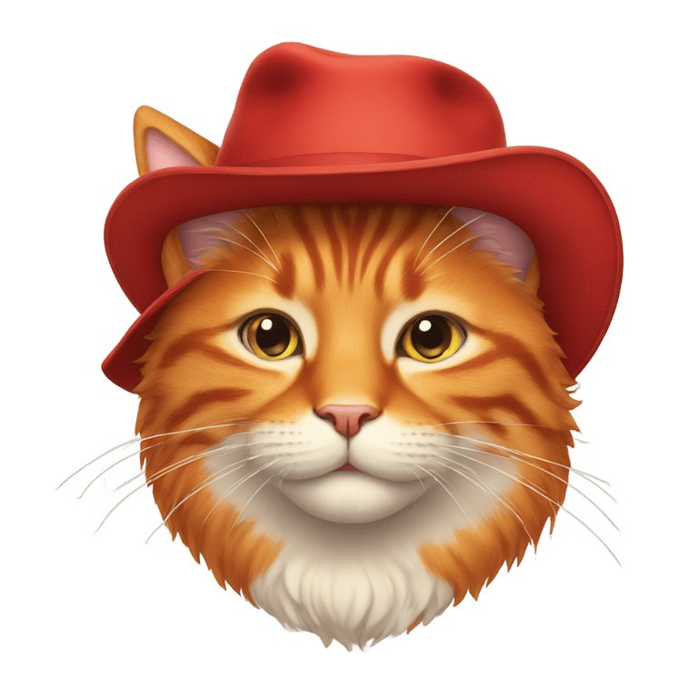 genmoji: a red cat with hat