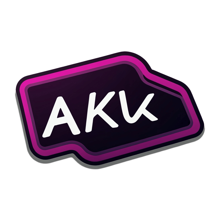 絵文字：「a.k.a」と書かれた未来派フォントの看板
