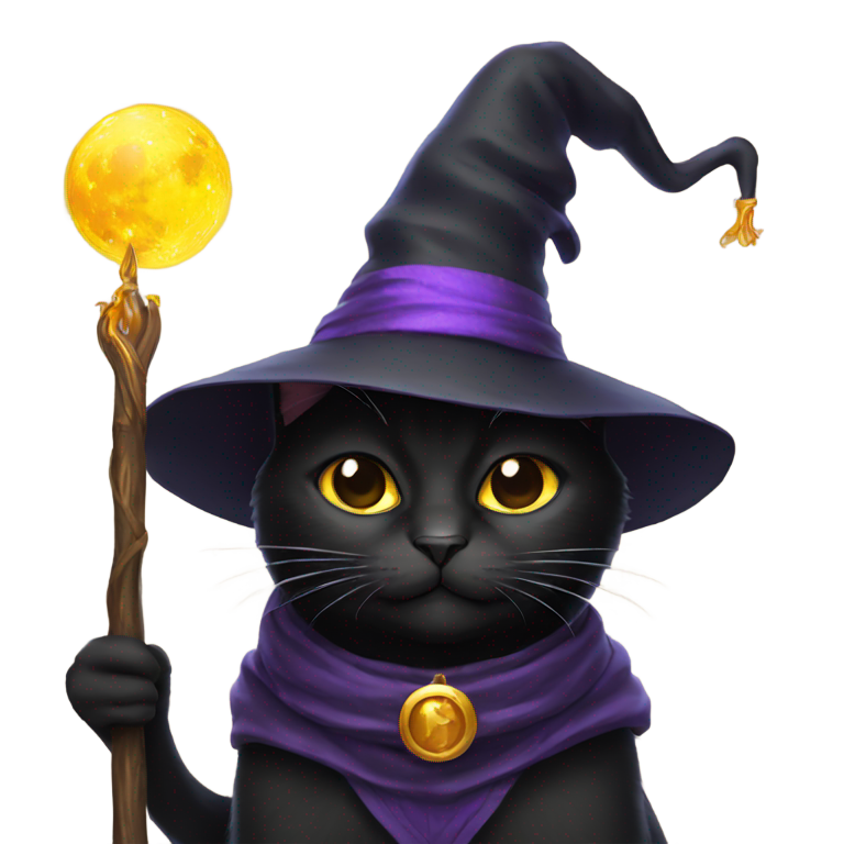 genmoji: Black Cat wizard