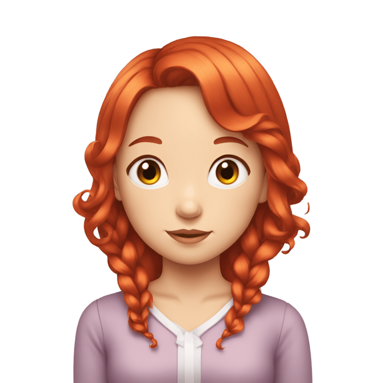 genmoji: Girl with red hair and with a Hime cut