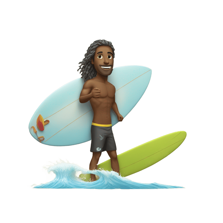 genmoji: Surfer with shakas