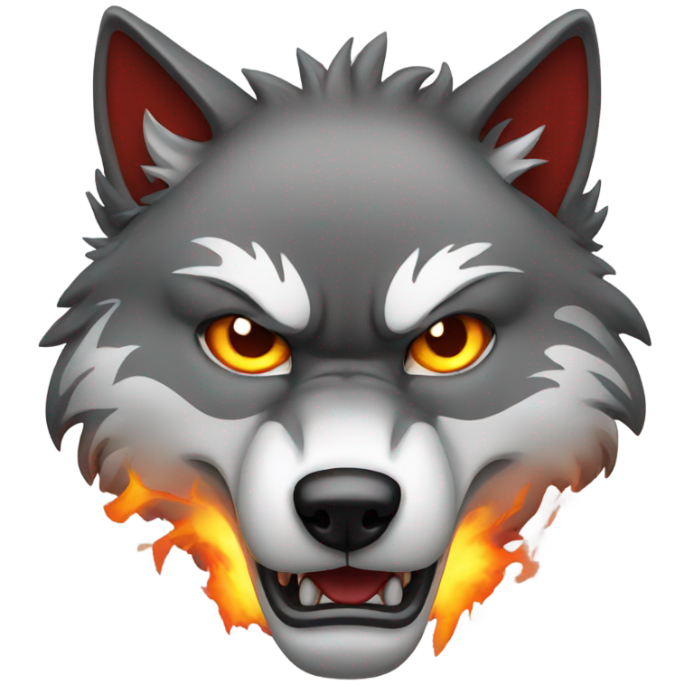 genmoji : Loup enragé enflammé