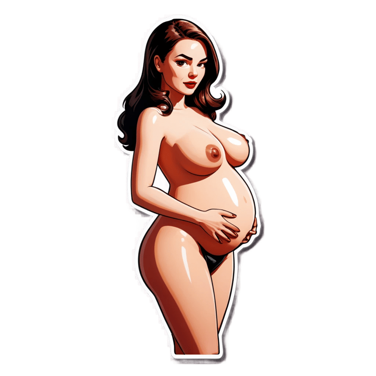 genmoji：sexy nude hyper pregnant women in latex